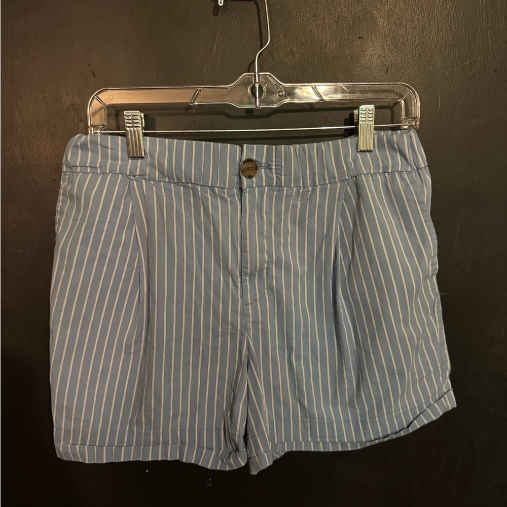 a new day Blue and White Shorts with Pinstripes